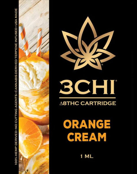 3Chi Delta 8 THC Vape Cartridge Orange Cream - Triangle Hemp Wellness
