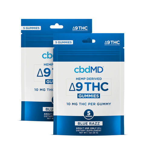 CBDMD Delta 9 Gummies DELTA 9 THC - 10 MG - 10 COUNT - BLUE RAZZ - Triangle Hemp Wellness