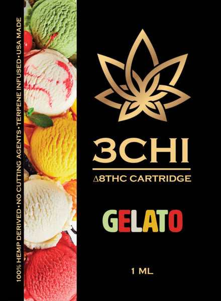 3Chi Delta 8 Vape Cartridge | Gelato - Triangle Hemp Wellness